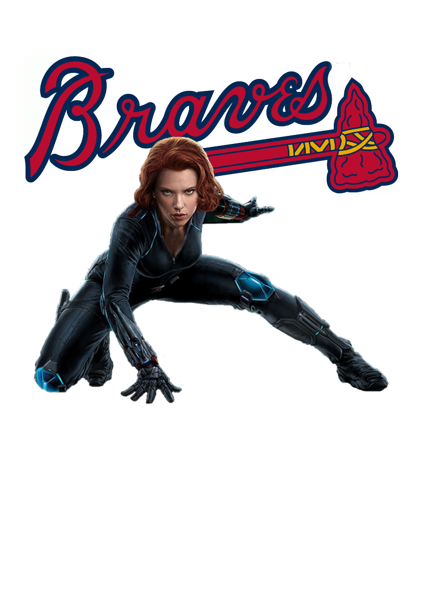 Atlanta Braves Black Widow Logo vinyl decal